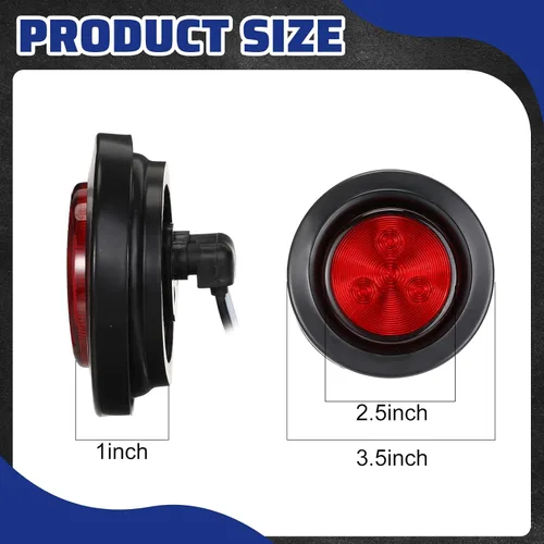 Miniatura 2 de Baquler 16 luces LED de marcador de remolque de 2.5 pulgadas, luces de marcador de montaje flash, 4 diodos, luces redondas para remolque con ojales