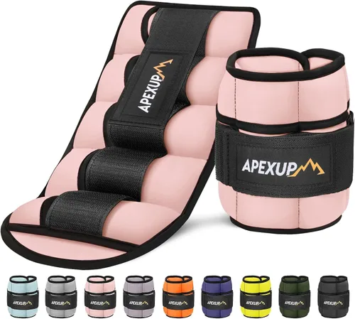 APEXUP 10 libras/par de pesas de tobillo ajustables para mujeres y hombres, correas de peso modularizadas para piernas para yoga, caminar, correr,