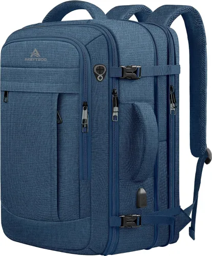 Miniatura 9 de AREYTECO - Mochila de viaje de 50L, mochila extra grande expandible para laptop, mochila de transporte aprobada para vuelo, maleta de negocios