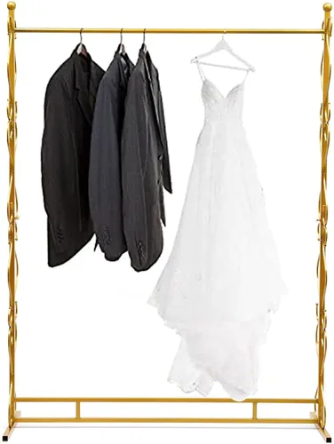 Perchero de ropa dorado de 81 pulgadas de alto para colgar vestidos largos traje, estante para gafas, soporte de exhibición para vestidos de boda,
