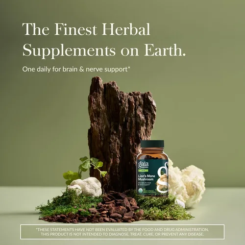 Miniatura 2 de Gaia Herbs Hongos melena de león - Apoyo a la salud cerebral* - 40 cápsulas veganas (40 porciones)