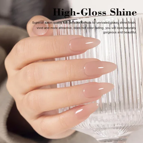 Miniatura 3 de RARJSM - Esmalte de uñas en gel, color rosa sucio nude, 15 ml, requiere secado con lámpara UV o LED, transparente, suave, tono de piel, manicura