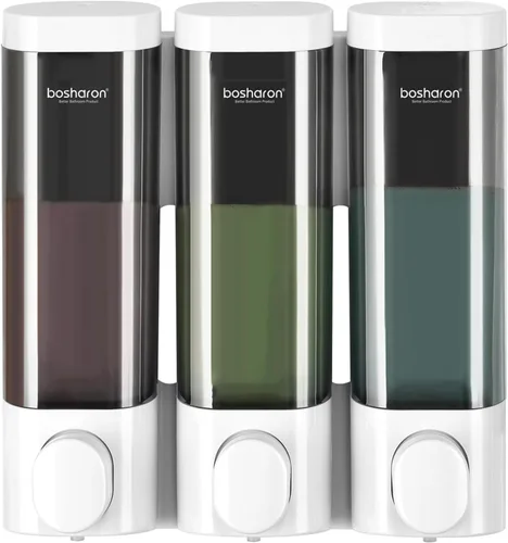 Miniatura 12 de Dispensador de jabón de ducha 2 en 1, dispensador de champú y acondicionador de cámara de 10.1 fl oz, dispensador de champú para ducha montado