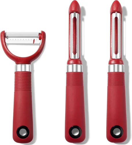 Rainspire Juego de pelador de 3 piezas, pelador de verduras giratorio de alta calidad, accesorios de cocina, pelador de manzanas, pelador de papas,