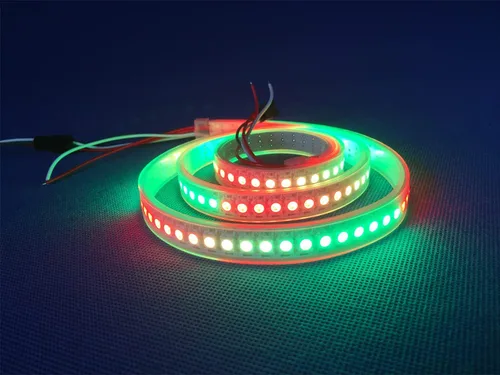 Miniatura 4 de WS2812B Tira de luz LED direccionable individual 144Pixels/m SMD 5050 RGB Pixel Strip DC5V (3.2FT 144LEDS impermeable IP67, PCB blanco)
