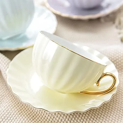 Miniatura 5 de Tazas de taza rosa lindo creativo porcelana taza y platillo cerámica juegos de té simples diseño moderno tazas de café tazas para café taza de café