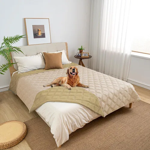 fuguitex Manta impermeable reversible para perros pequeños, resistente a fugas, lavable, funda protectora para muebles de interior, apta para