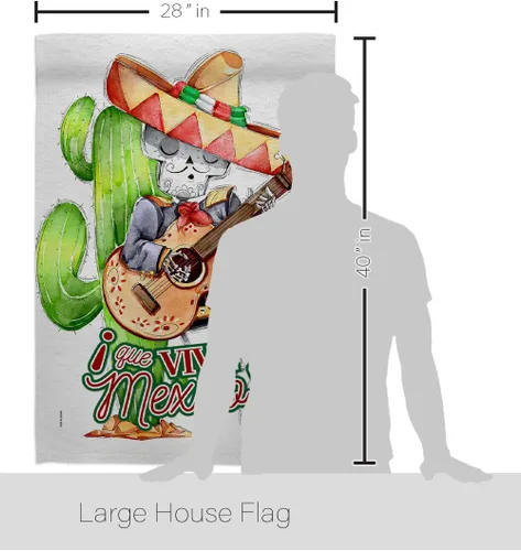 Miniatura 2 de Que Viva - Bandera de casa de México, fiesta de verano del Cinco de Mayo, cactus y piñata, sombrero para fiesta mexicana al aire libre, pancarta