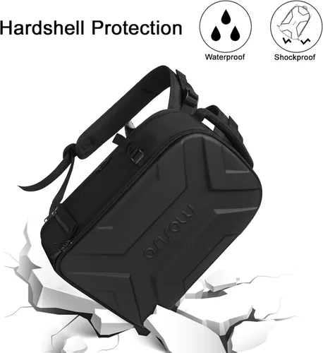 Miniatura 4 de MOSISO Mochila para cámara DSLR/SLR/SLR/sin espejo, impermeable, artística, geométrica, rígida, con soporte para trípode y compartimento para laptop