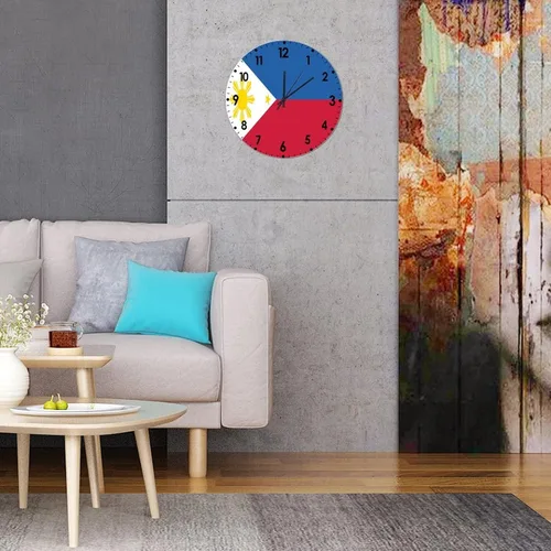 Miniatura 524 de Cheyan Reloj de pared con bandera de Canadá de 12 pulgadas, silencioso, sin tictac, de PVC, funciona con pilas, reloj redondo decorativo, regalo