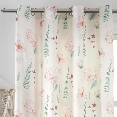 Miniatura 12 de naturetalk Cortinas de privacidad con patrón floral mixto, no se transparentan, cortinas lisas y sedosas con ojales plateados antiguos en la parte