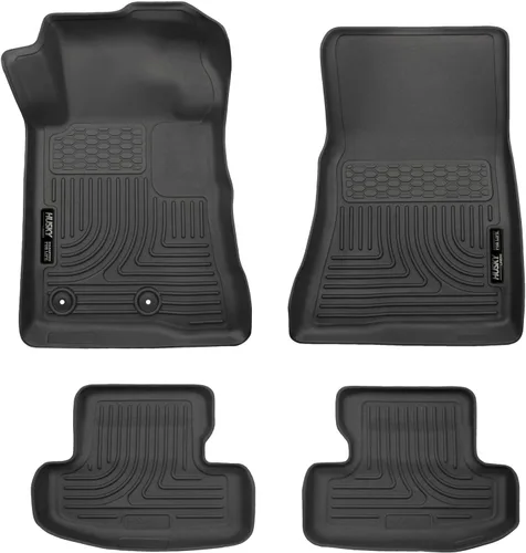 Husky Liners Alfombrillas Weatherbeater | Para Ford Mustang 2015-2024 | Delanteras y segunda fila, 3 piezas, negro - 99371