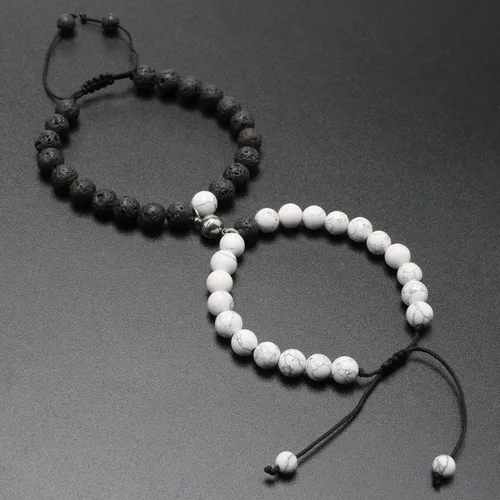 Miniatura 5 de Pulseras magnéticas a juego con tu novio y novia con cuentas para mujeres, hombres, amantes de los mejores amigos, pulseras de conexión para regalo