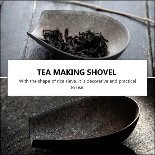 Miniatura 8 de Pala de té retro china de porcelana y recipiente de té, harina de café, pala de sal, presentación de hojas sueltas, accesorio de Gongfu