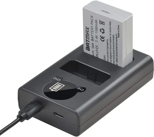 Miniatura 5 de Batmax Paquete de 2 baterías LP-E5 + cargador USB dual LCD con puerto tipo C para Canon EOS Rebel XS, Rebel Xsi, Rebel T1i, 1000D, 500D, 450D, Kiss