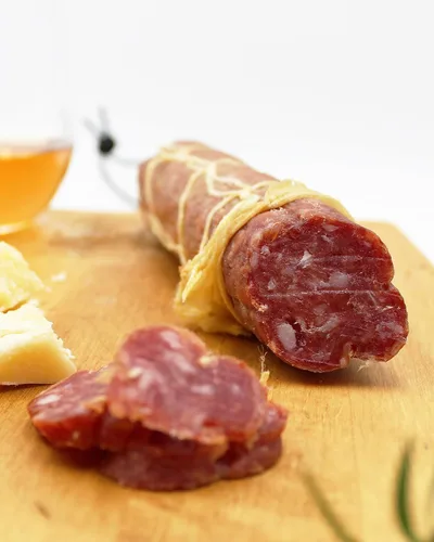 Fortuna's Parmigiano Salami - Sin nitratos y gluten, cerdo totalmente natural, curado en seco, fabricado en Estados Unidos con queso parmigiano