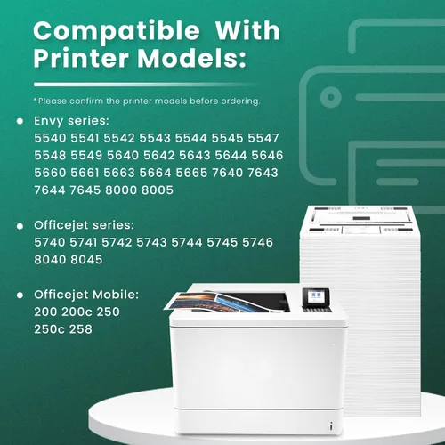 Miniatura 2 de GREENBOX Cartucho de tinta remanufacturado 62 de repuesto para HP 62XL 62 XL para HP Envy 7640 5660 5540 5640 5642 7645 5549 Officejet 5740 5741