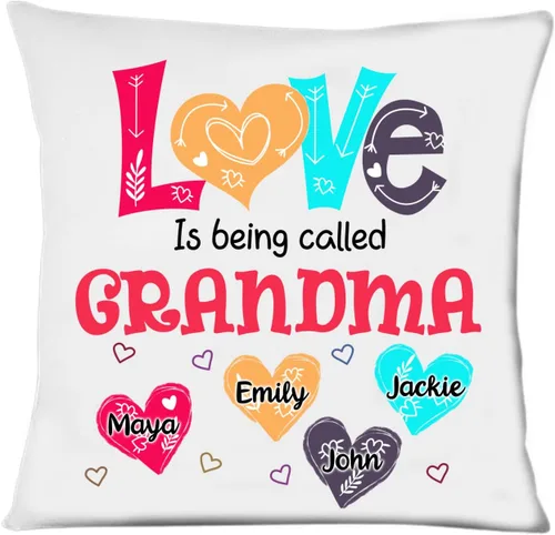 Miniatura 31 de Abuela - Almohada personalizada con corazón de amor, almohada personalizada para mamá, regalos para abuela, mamá de hija, nietos, día de la madre