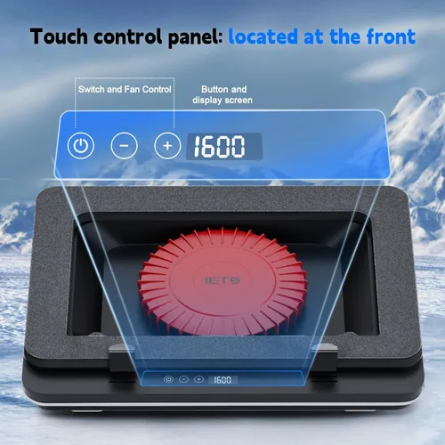 Miniatura 6 de IETS GT600 Almohadilla de enfriamiento para laptop equipada con turboventilador gigante (14 cm de diámetro), espuma sellada para enfriamiento rápido
