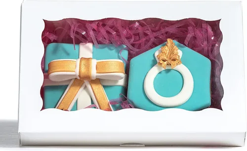 Miniatura 7 de RomanticBaking Paquete de 50 cajas de galletas blancas de 7 x 4 3/8 x 1 1/2 pulgadas, cajas de panadería resistentes con ventana, cajas de macarrón