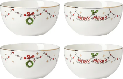 Miniatura 18 de Lenox 896338 Tarro de dulces cubierto con texto en inglés "Merry Grinchmas", decoración navideña y festiva