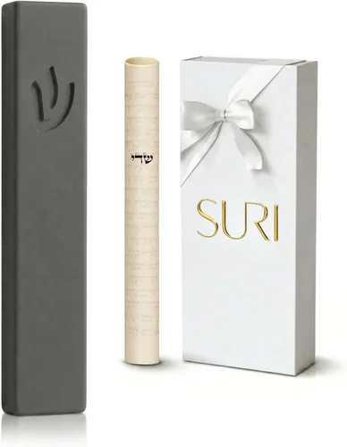 Miniatura 21 de SURI Mezuzah para puerta con pergamino - Funda moderna de mezuzá de 6 pulgadas con desplazamiento no Kosher incluido, se adapta a rollos de hasta 5