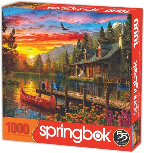 Miniatura 2 de Springbok - Rompecabezas de 1,000 piezas con imagen de puesta de sol en la cabaña