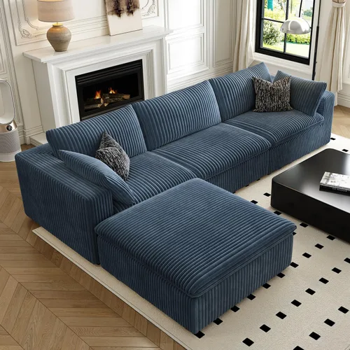 Miniatura 11 de LoveSeat Cloud Couch Sofá Seccional Modular para Sala de Estar, Sofá Moderno con Asiento Profundo, Sofá de 2 Plazas Sin Huesos con Otomana, Cómodos