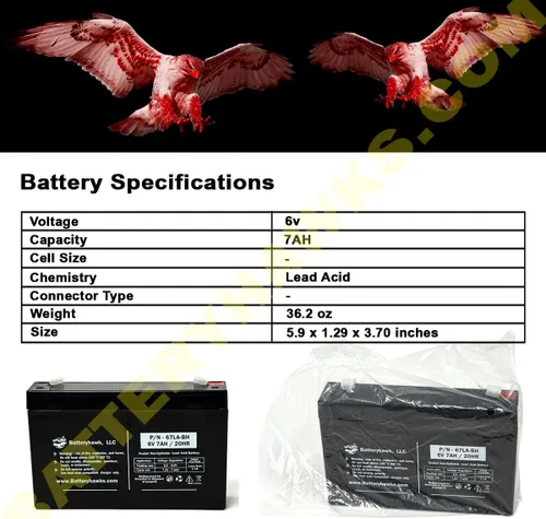 Miniatura 4 de Battery Hawk UB670 ELB-0607 plomo ácido 6V 7AH SLA WP7-6 EMB-0606 sellado para señal de salida luz de emergencia BAT67 7000mah