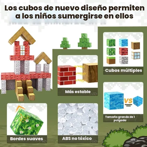 Miniatura 3 de Bloques Magnéticos - Construye Mi Mundo Magnético, Juguetes Magnéticos Artesanales para Niños y Niñas de 3-4, 4-5, 6-8 Años, Juguetes Sensoriales