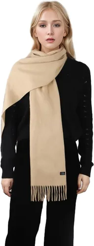 Miniatura 2 de Cashmere Scarf 100% Cashmere Fringed Edges Scarves large size Warm & Soft Colors Available in Solid