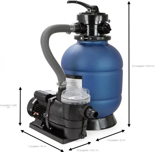 Miniatura 7 de XtremepowerUS Bomba de piscina de 3/4 HP con filtro de arena de 13", 2,400 GPH para conjunto de piscina sobre el suelo con válvula multipuerto hasta