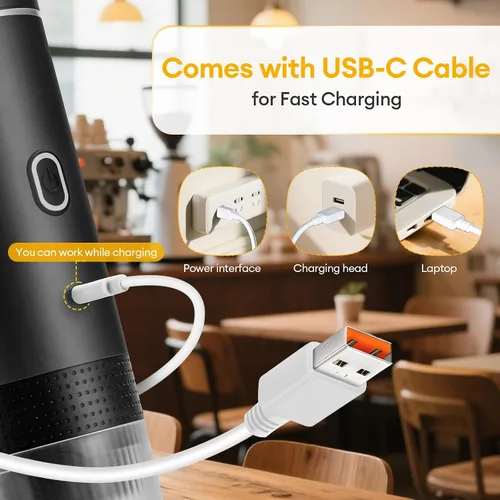 Miniatura 7 de Cafetera portátil 3 en 1 para viajes, 20 bares portátil con USB, cafetera de viaje autocalentable, compatible con café molido y cápsulas