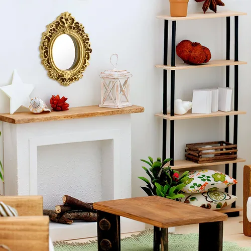 Miniatura 8 de Totority Mini accesorios clásicos para tallado de espejo para casa de muñecas, modelos de micro escena, pequeños espejos decorativos ornamentados