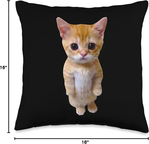 Miniatura 4 de El Gato Meme Sad Crying Cat Munchkin Kitty Meme Almohada moderna, 16 x 16 pulgadas, multicolor