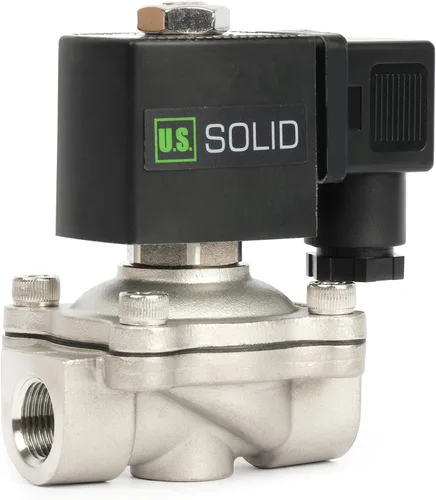 Miniatura 15 de U.S. Solid Válvula solenoide de latón de 1/2" - 12V DC, normalmente cerrada, válvula eléctrica de 10 bar para agua, aire, diésel