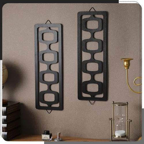 Miniatura 3 de CroBlissful 2 piezas de arte de pared moderno de mediados de siglo, madera, acentos decorativos de elegancia de mediados de siglo, escultura