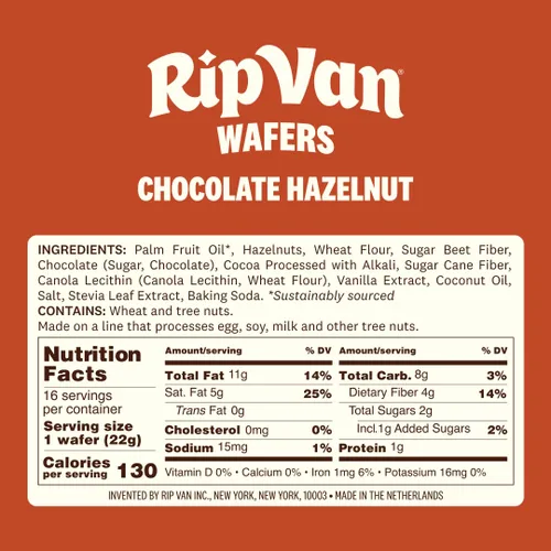 Miniatura 3 de Rip Van - Galletas de oblea de avellana de chocolate – Bocadillos saludables – bocadillos keto – Bajo en carbohidratos, bajo en azúcar (0.07 oz)