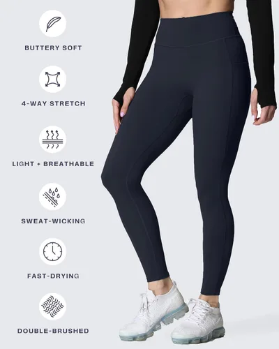 Miniatura 42 de Aoxjox Trinity - Pantalones de yoga de cintura alta con bolsillos para mujer, control de abdomen, cintura cruzada, leggings de entrenamiento suaves