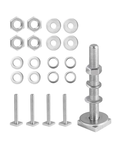 Miniatura 7 de Pernos de ranura en T para barras de techo, plataforma, cesta de carga, adaptador de perno cuadrado en T de acero inoxidable para asegurar