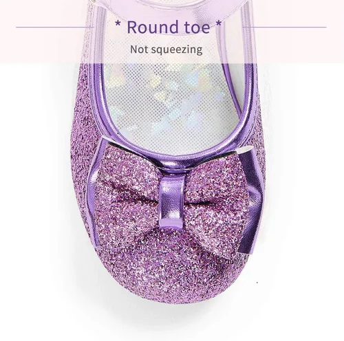 Miniatura 4 de Stelle - Zapatos de vestir para niñas pequeñas, zapatos de princesa con purpurina y flores, tacón bajo estilo Mary Jane, ideales para fiestas y bodas