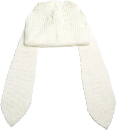 Miniatura 6 de Gorro de punto con orejas largas de conejo, gorro divertido de invierno, gorro cálido de punto de conejo de ganchillo para exteriores