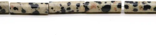 Miniatura 12 de Piedra de jaspe imperial negro natural de 0.157 x 0.512 in en forma de tubo de piedras preciosas cilíndricas sueltas manuales para hacer pulseras