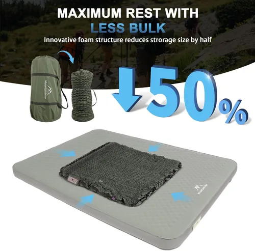 Miniatura 5 de Colchoneta de dormir autoinflable con espuma y bomba eléctrica, innovadora estructura telescópica en forma de Y, colchón de campamento ultraportátil