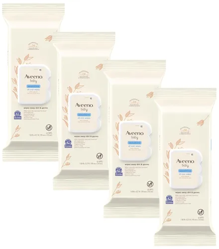 Miniatura 7 de Aveeno Baby Toallitas sensibles con aloe y extracto de avena natural para cara, parte inferior, manos y cuerpo, pH equilibrado, hipoalergénico