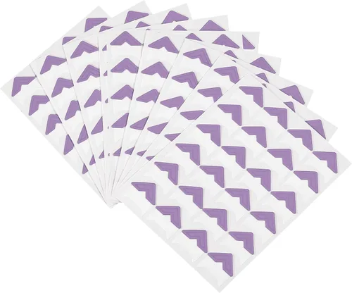 PATIKIL Esquinas de fotos, 15 hojas/360 piezas autoadhesivas para montaje de fotos, para diario, álbum, diario, álbum de recortes, color morado
