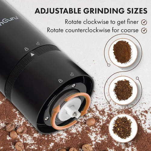 Miniatura 6 de Levare - Molinillo de café recargable, molinillo de café inalámbrico con rebabas de cerámica, funciona con batería de bajo ruido, ajustes