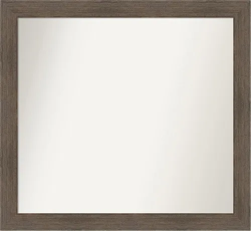 Miniatura 452 de Amanti Art Espejo de pared personalizado no biselado (24 x 27 pulgadas), marco estrecho de nogal chipre - varios tamaños personalizados - Espejo