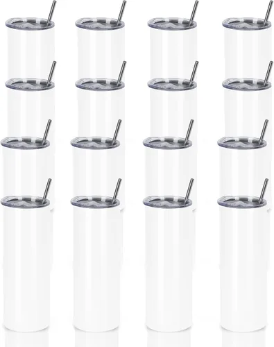 Miniatura 25 de Paquete de 4 vasos delgados de 20 onzas, juego de vasos delgados de acero inoxidable en caja de regalo individual, 20 onzas de capacidad, vaso