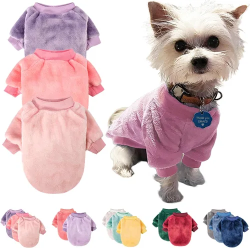 Miniatura 7 de FabriCastle Suéter pequeño para perro, paquete de 3 ropa para perros y gatos, chaquetas suaves y cálidas para perros pequeños, niños y niñas